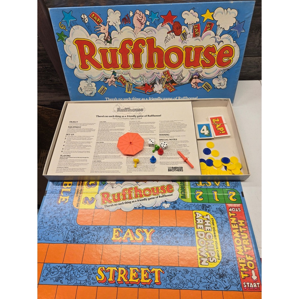 Vintage 1980 Ruffhouse Board‎ Game Parker Brothers Complete Retro 80s Strategy